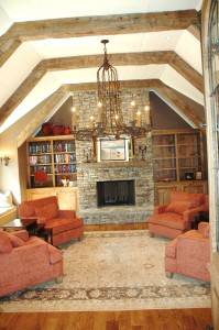 Great room addition to a beautifully remodeled home A great room addition added above a garage addition in Atlanta